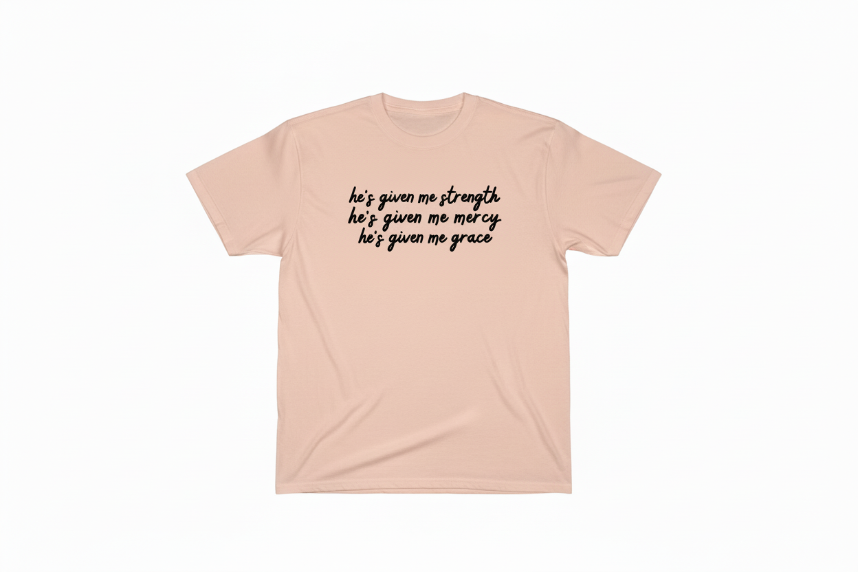 FRONT CROSS , SMALL MOTIVATIONAL SCRIPT AT THE BACK