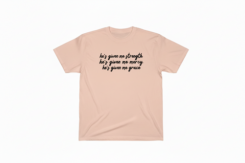 FRONT CROSS , SMALL MOTIVATIONAL SCRIPT AT THE BACK